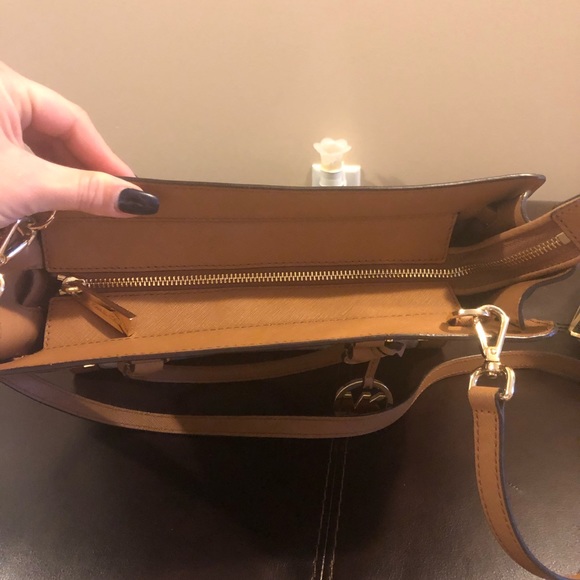 Michael Kors Hamilton cognac brown&cream bag - Picture 3 of 8